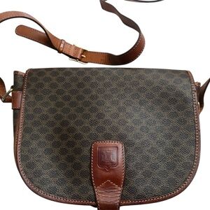 Celine Macadam Triumphe Buckle Leather Crossbody Bag